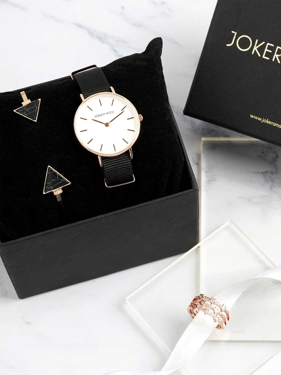 

JOKER & WITCH Women Watch Gift Set, White