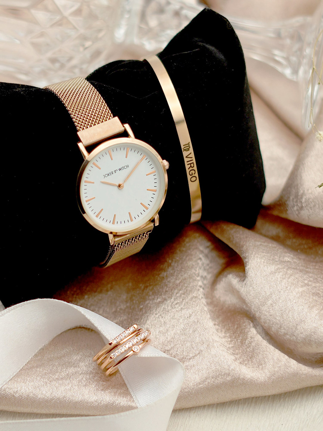 

JOKER & WITCH Women Rose Gold-Toned Watch Gift Set