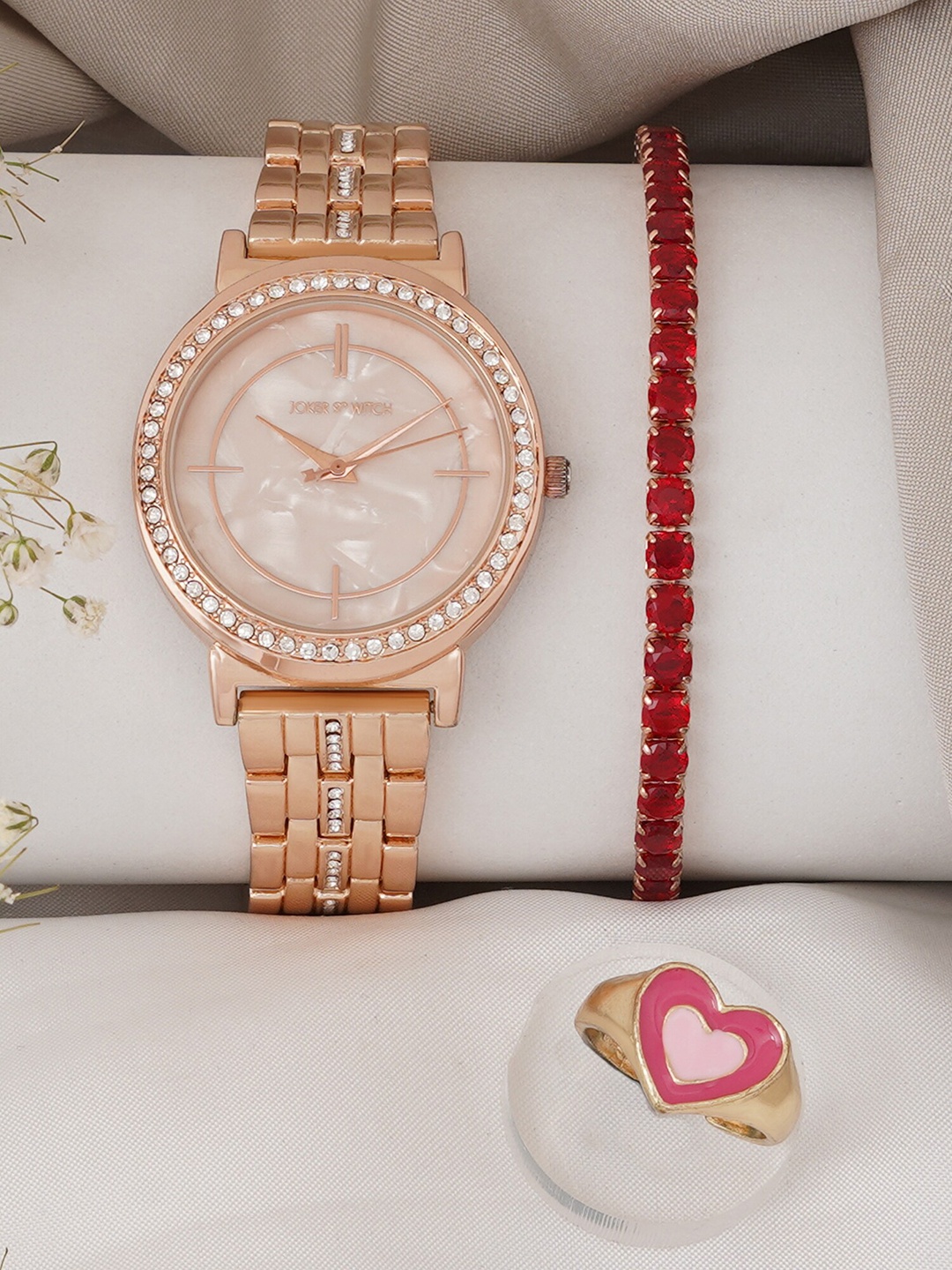 

JOKER & WITCH Women Watch Gift Set, Rose gold