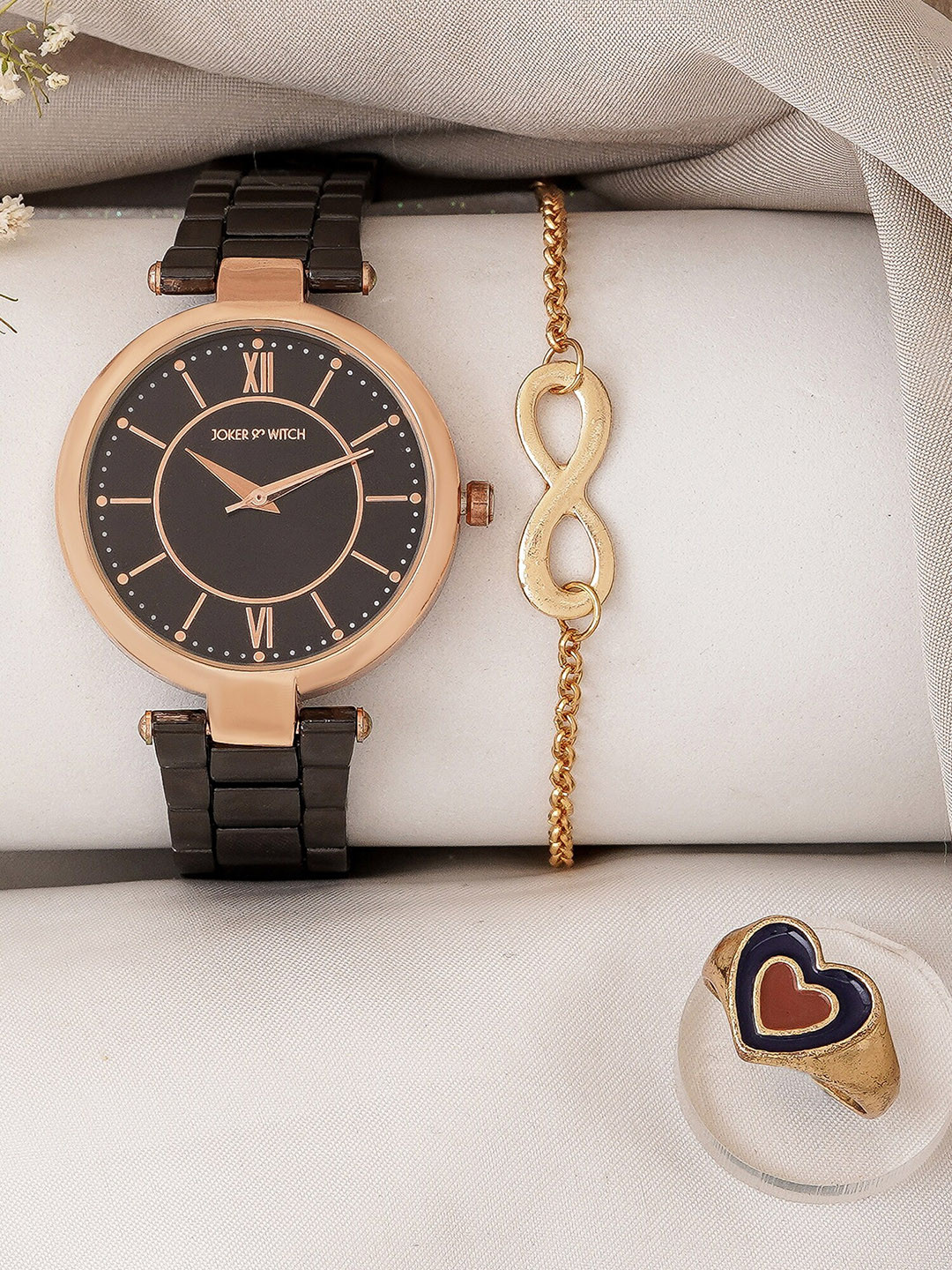 

JOKER & WITCH Women Watch Gift Set, Black