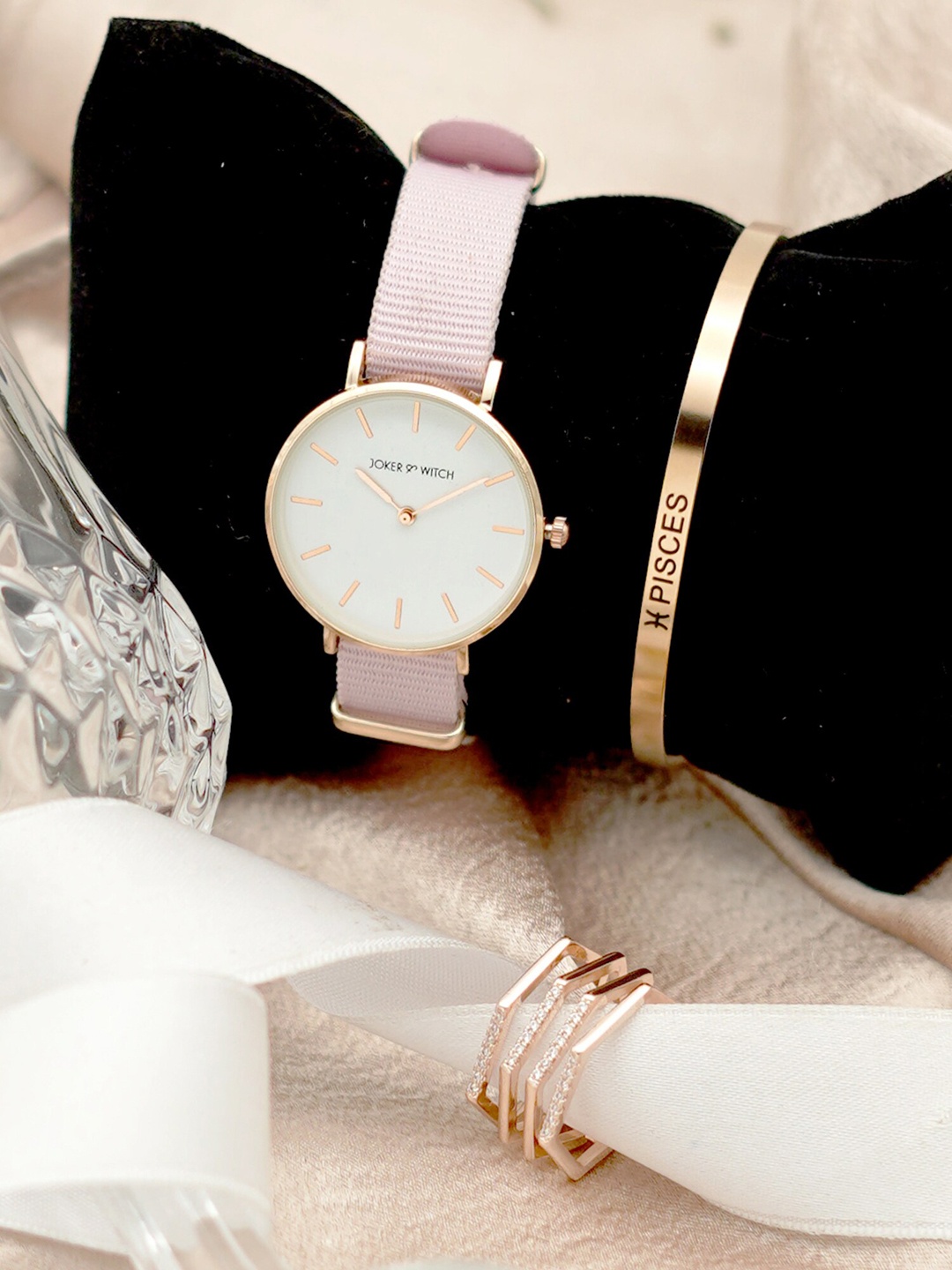 

JOKER & WITCH Women Analogue Watch Gift Set JWLT170, Pink