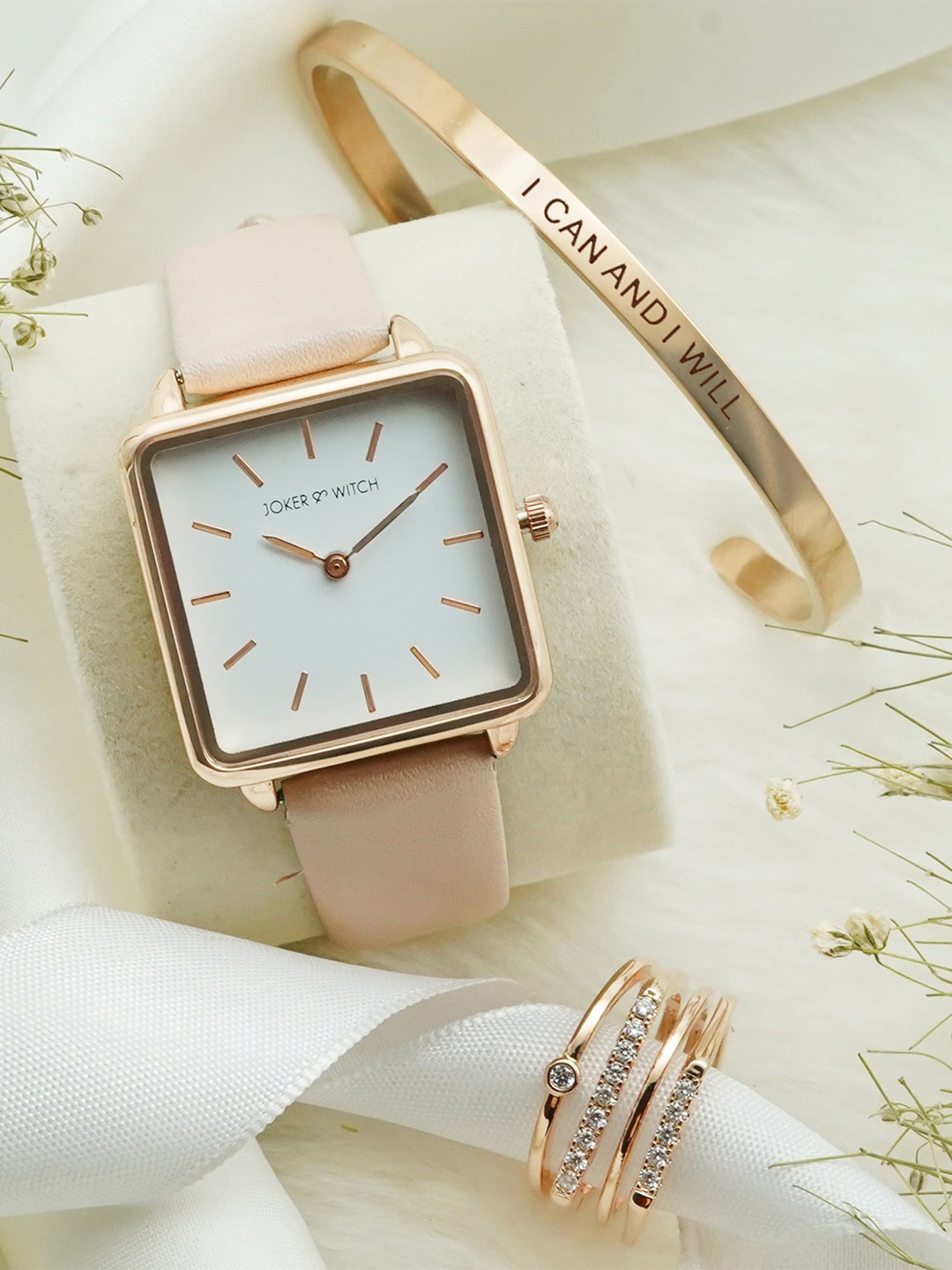 

JOKER & WITCH Women Analogue Watch Gift Set JWLT286, Rose gold