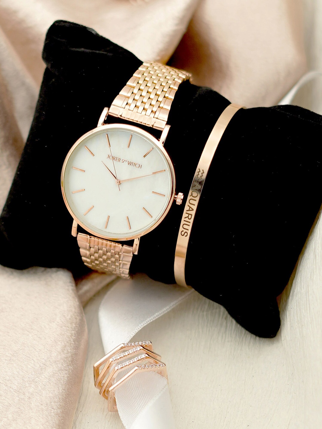 

JOKER & WITCH Women Watch Gift Set, Rose gold