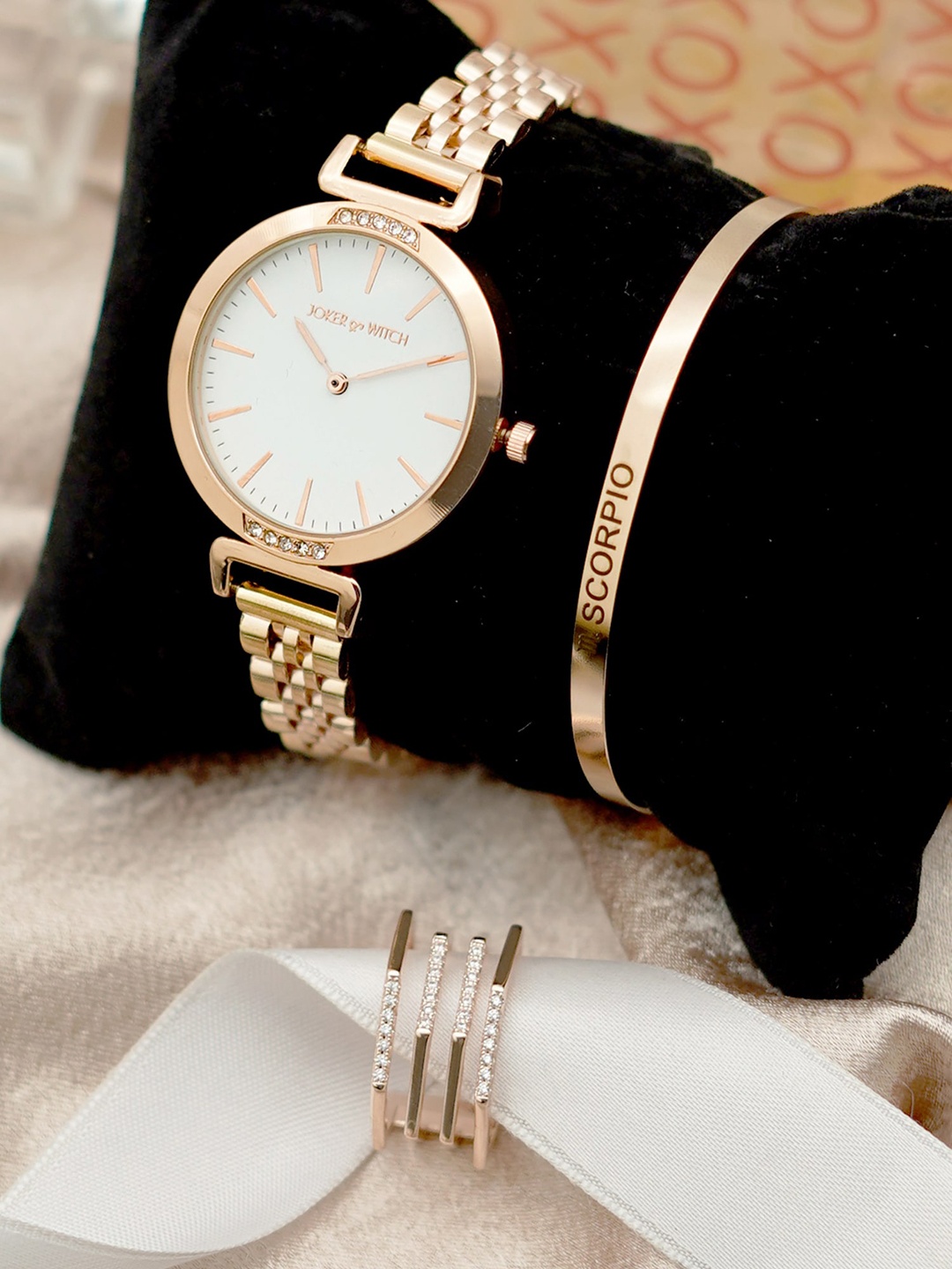 

JOKER & WITCH Women Watch Gift Set, Rose gold