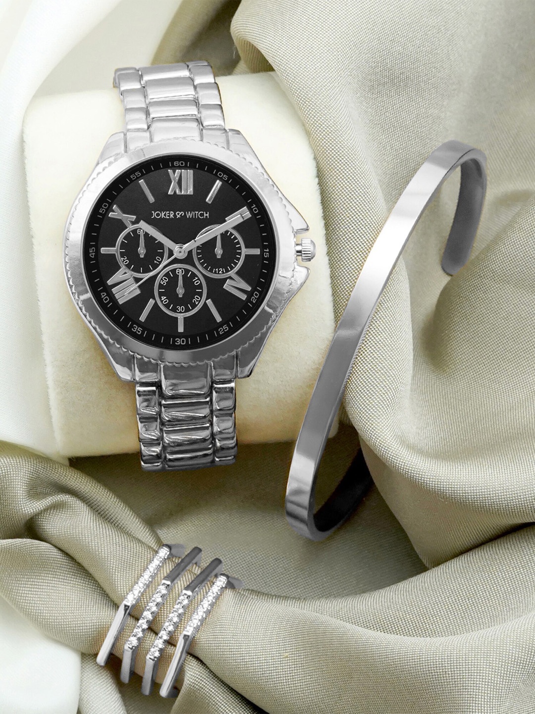 

JOKER & WITCH Women Analogue Watch Gift Set JWLT245, Silver