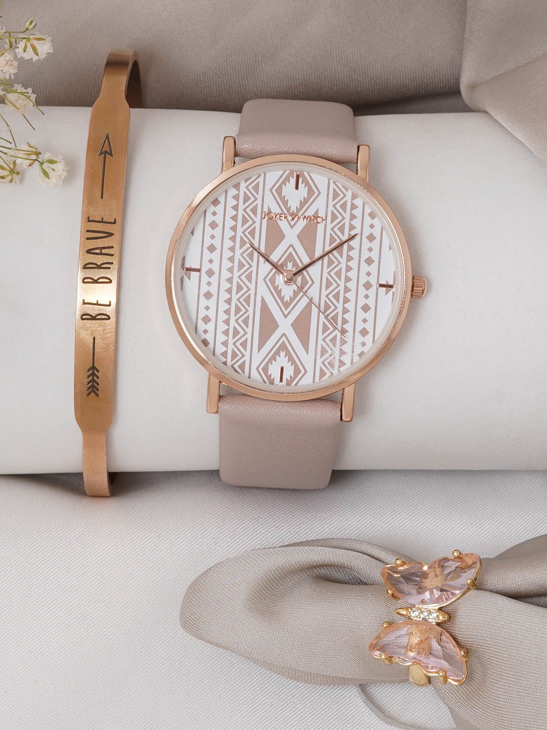 

JOKER & WITCH Women Watch Gift Set, Rose