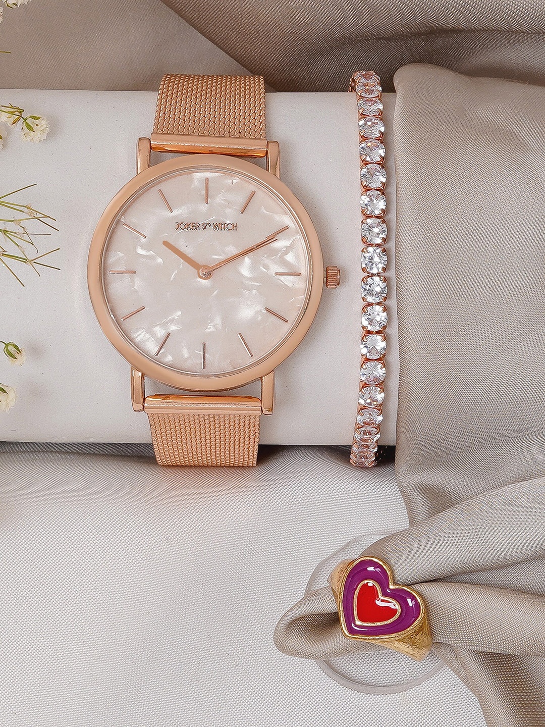 

JOKER & WITCH Women Watch Gift Set, Rose gold