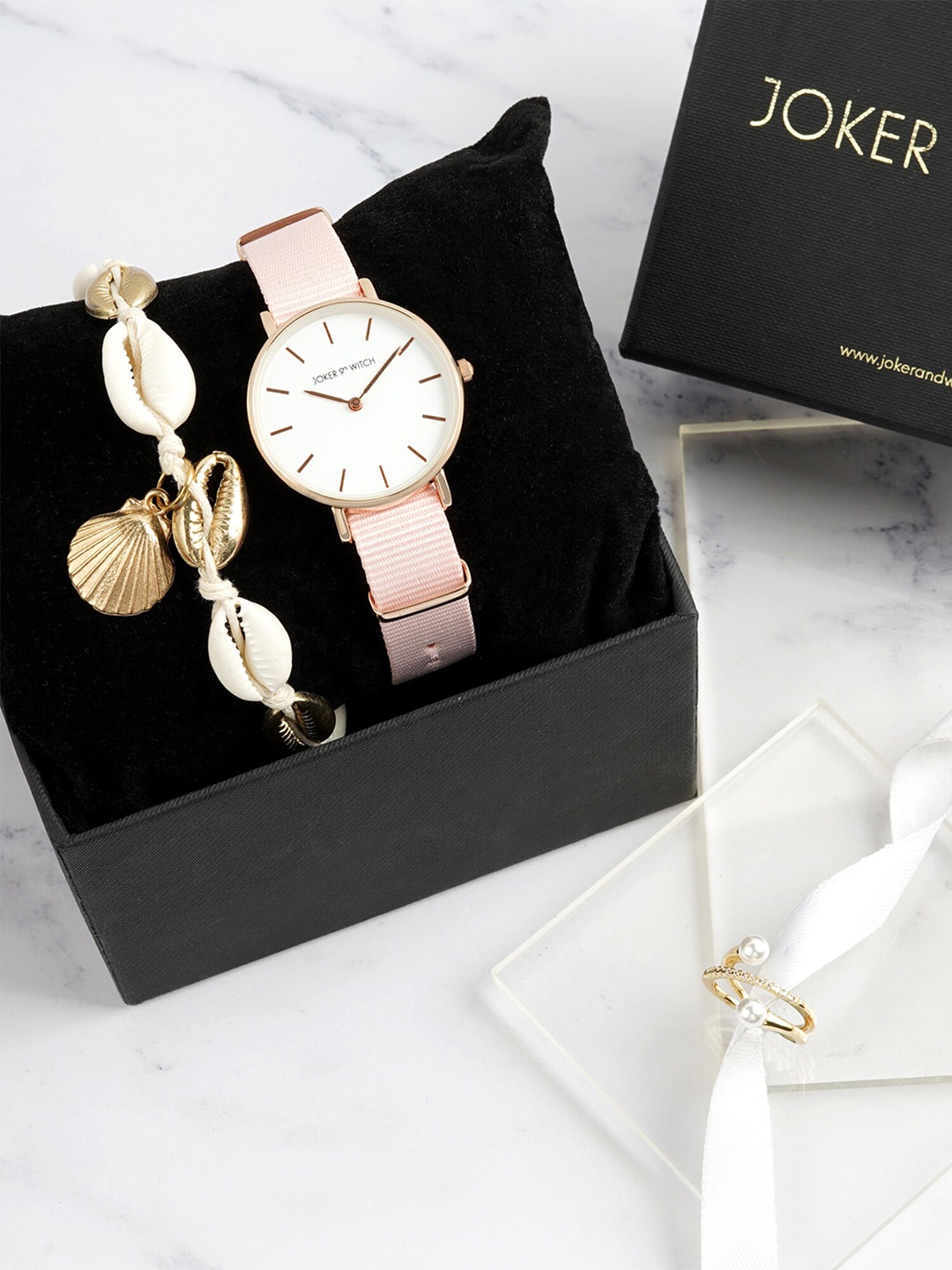 

JOKER & WITCH Women Love Triangle Watch Gift Set, Pink