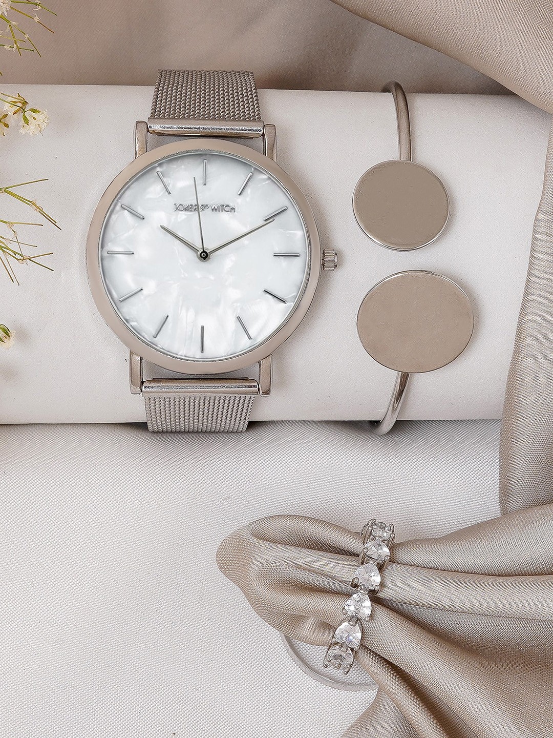 

JOKER & WITCH Women Watch Gift Set, Silver