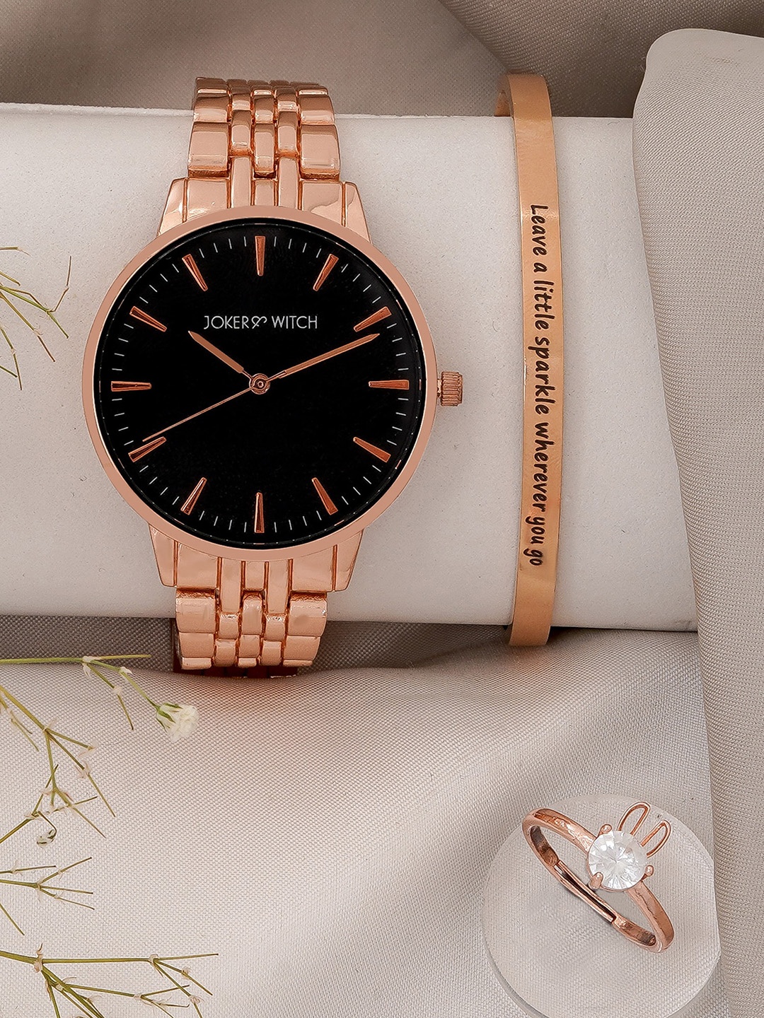 

JOKER & WITCH Women Watch Gift Set, Rose gold