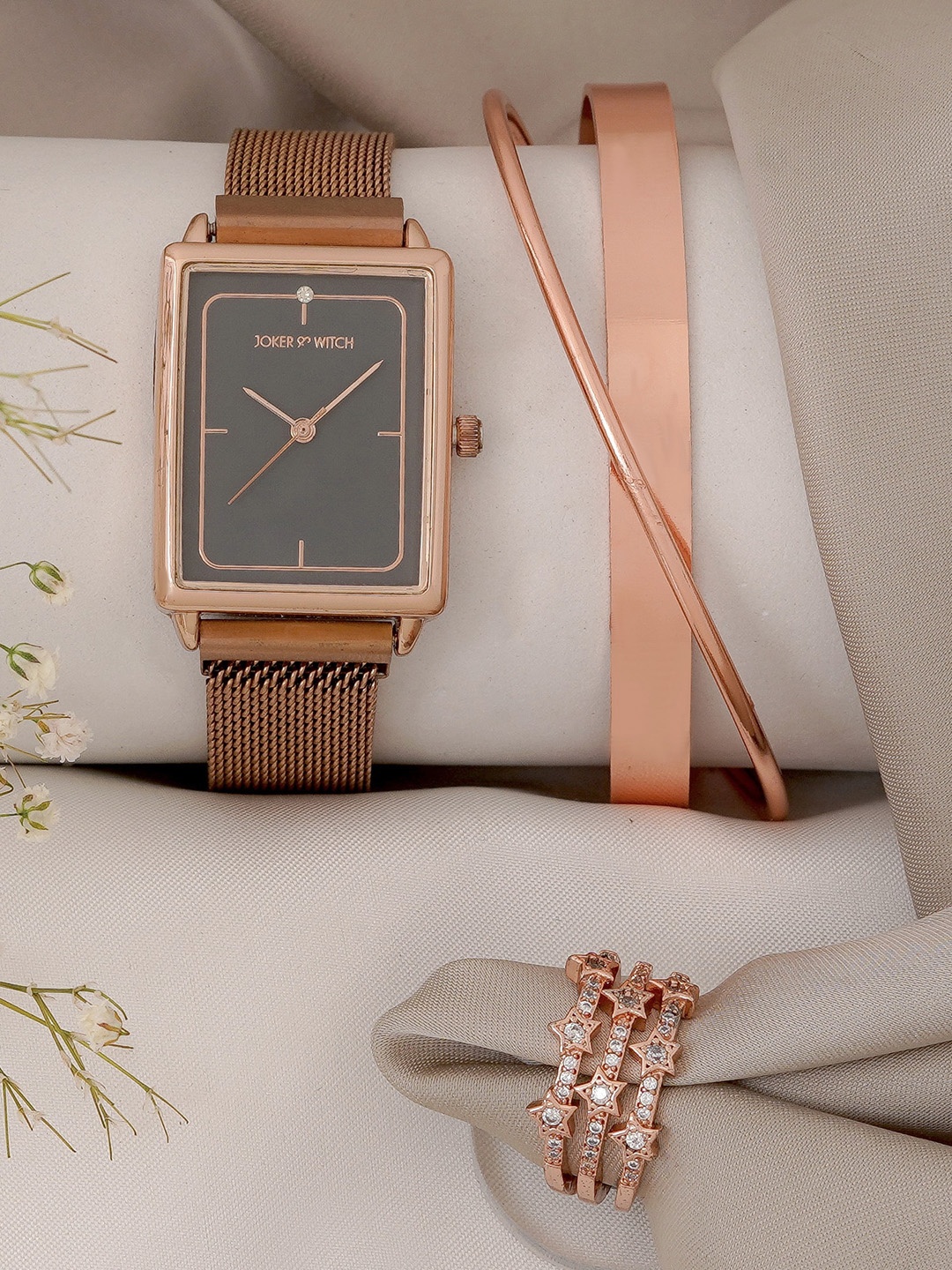 

JOKER & WITCH Women Rose Gold-Toned Watch Gift Set