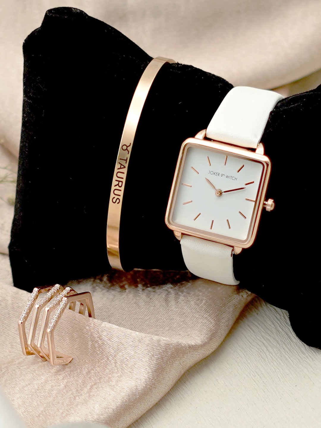 

JOKER & WITCH Women Analogue Watch Gift Set JWLT160, White