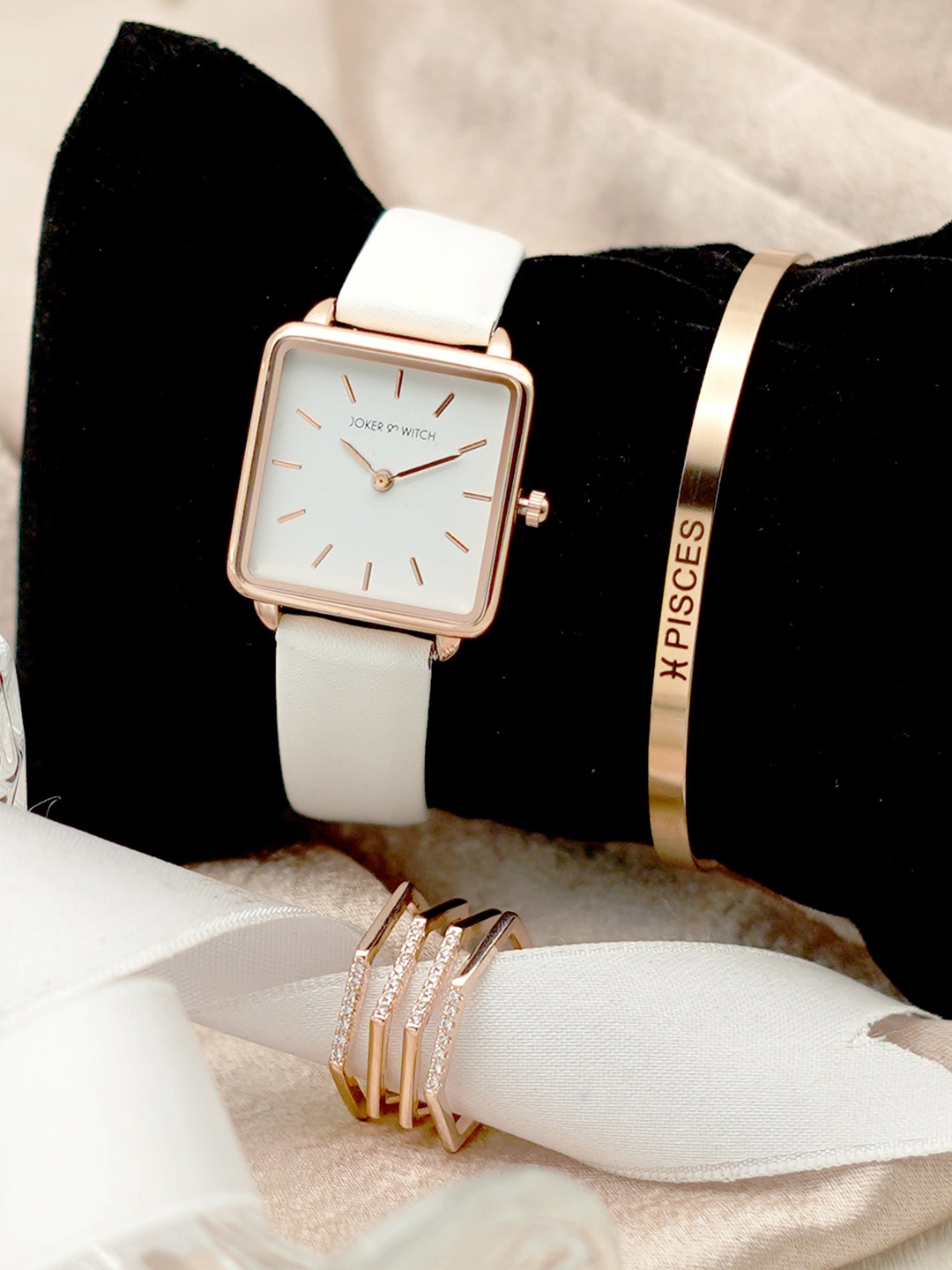 

JOKER & WITCH Women Watch Gift Set JWLT158, White