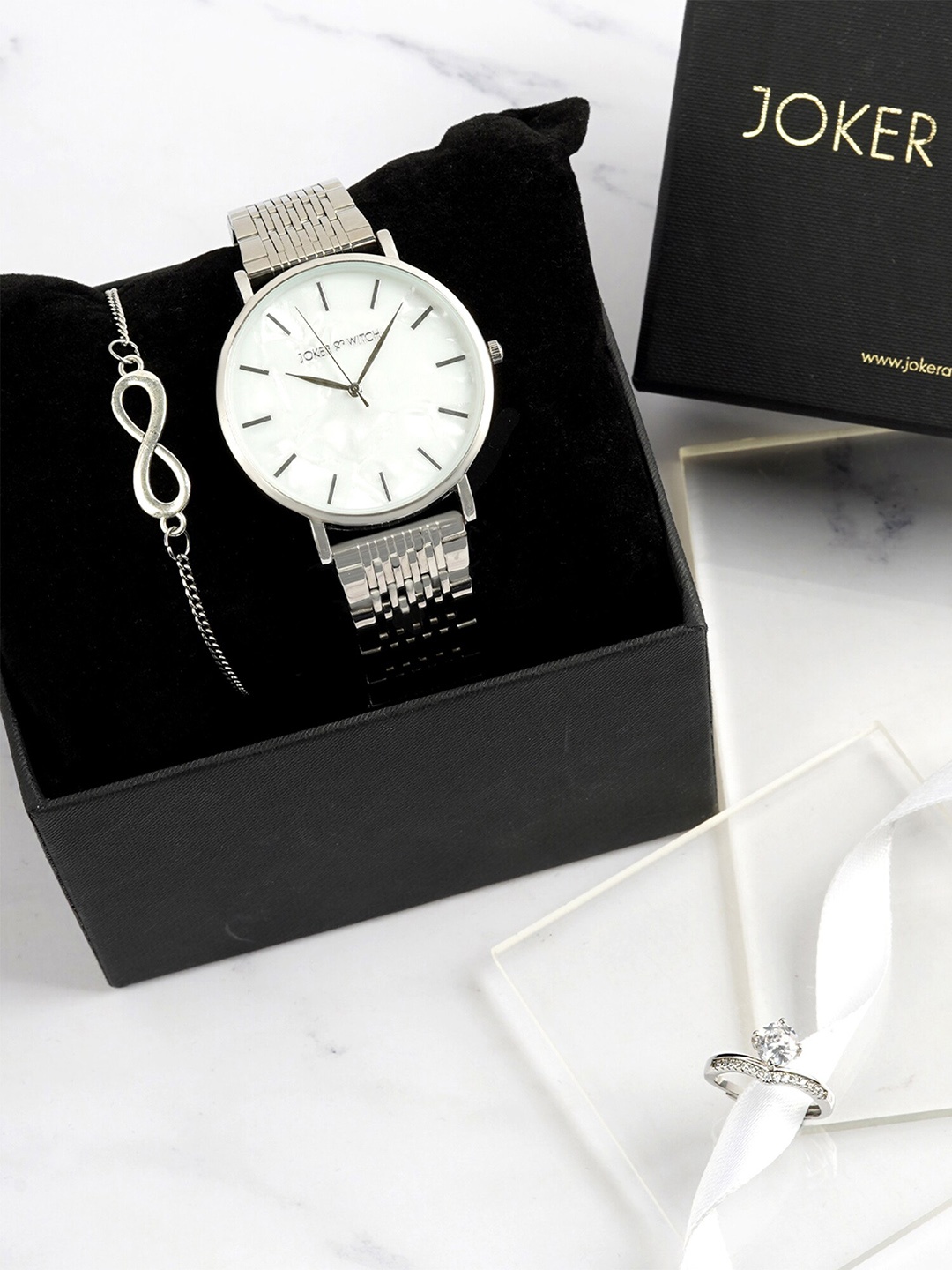 

JOKER & WITCH Women Watch Gift Set, Silver