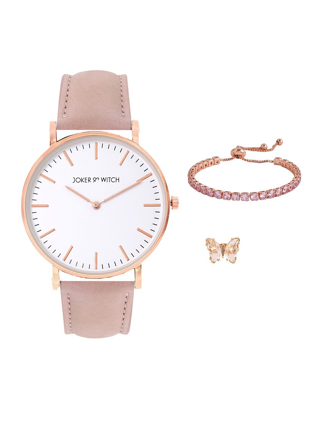 

JOKER & WITCH Women Stainless Steel Sunkissed Coral Love Triangle, Rose gold