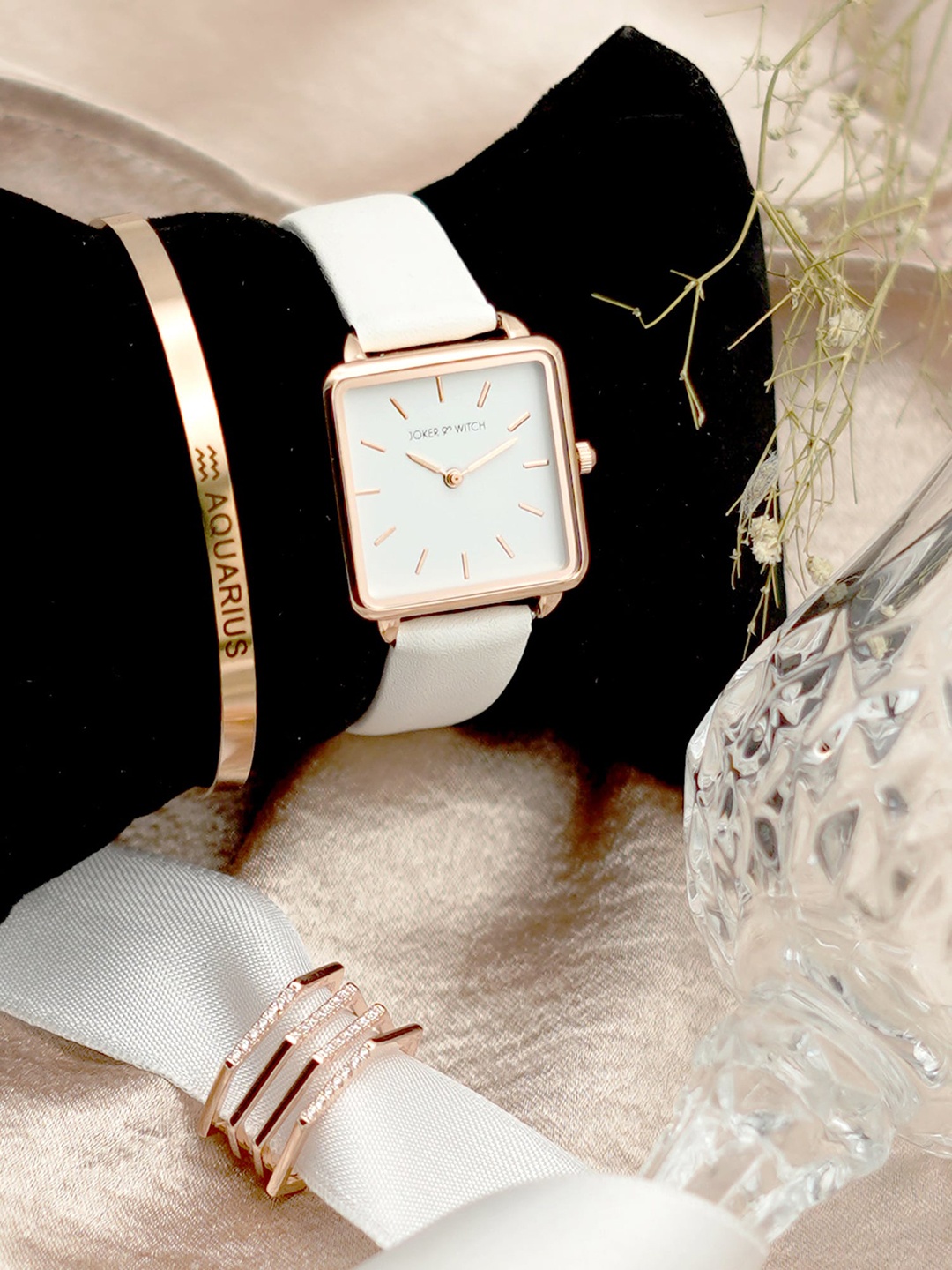 

JOKER & WITCH Women Watch Gift Set JWLT157, White