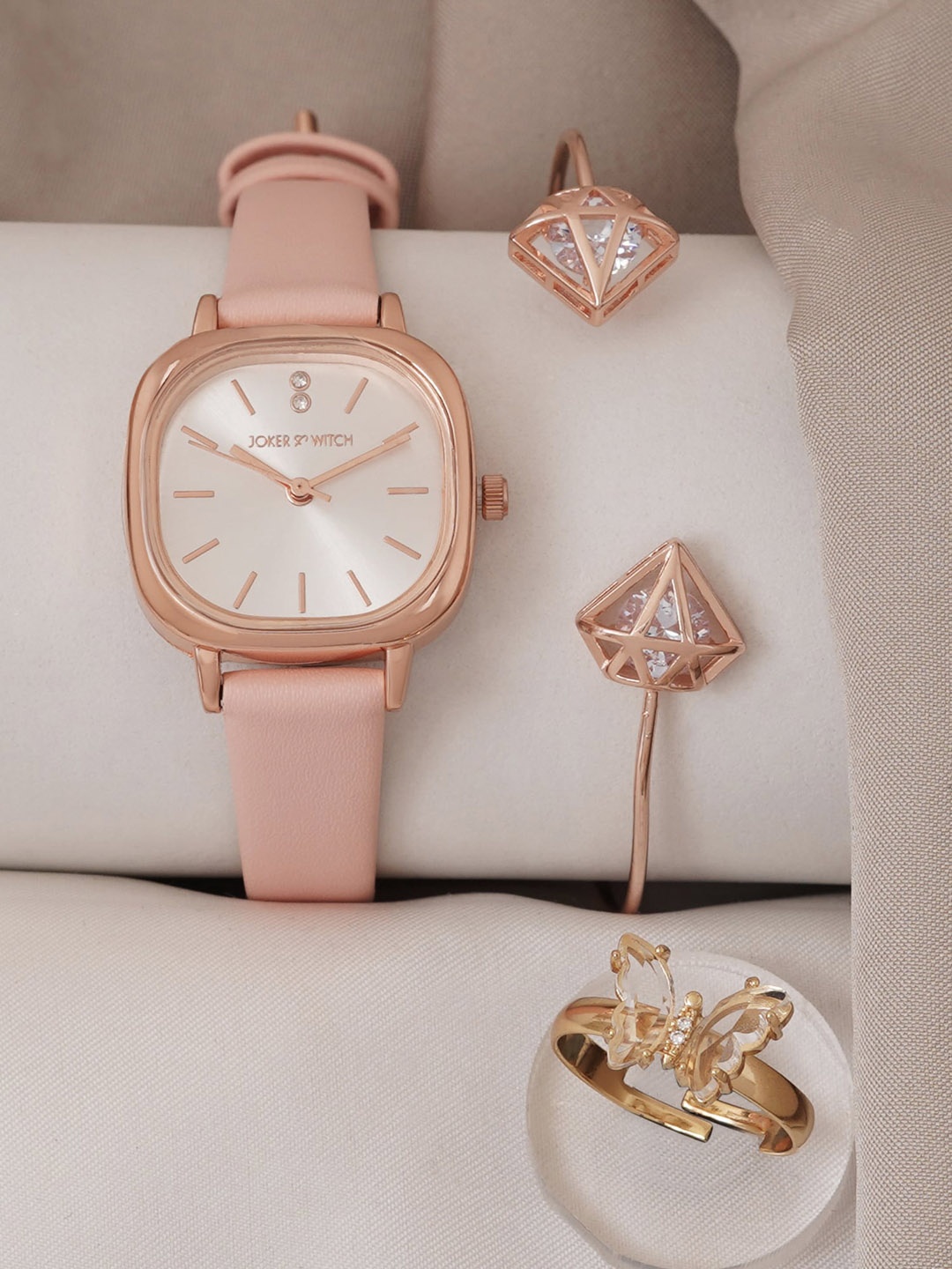 

JOKER & WITCH Women Watch Gift Set JWLT741, Pink
