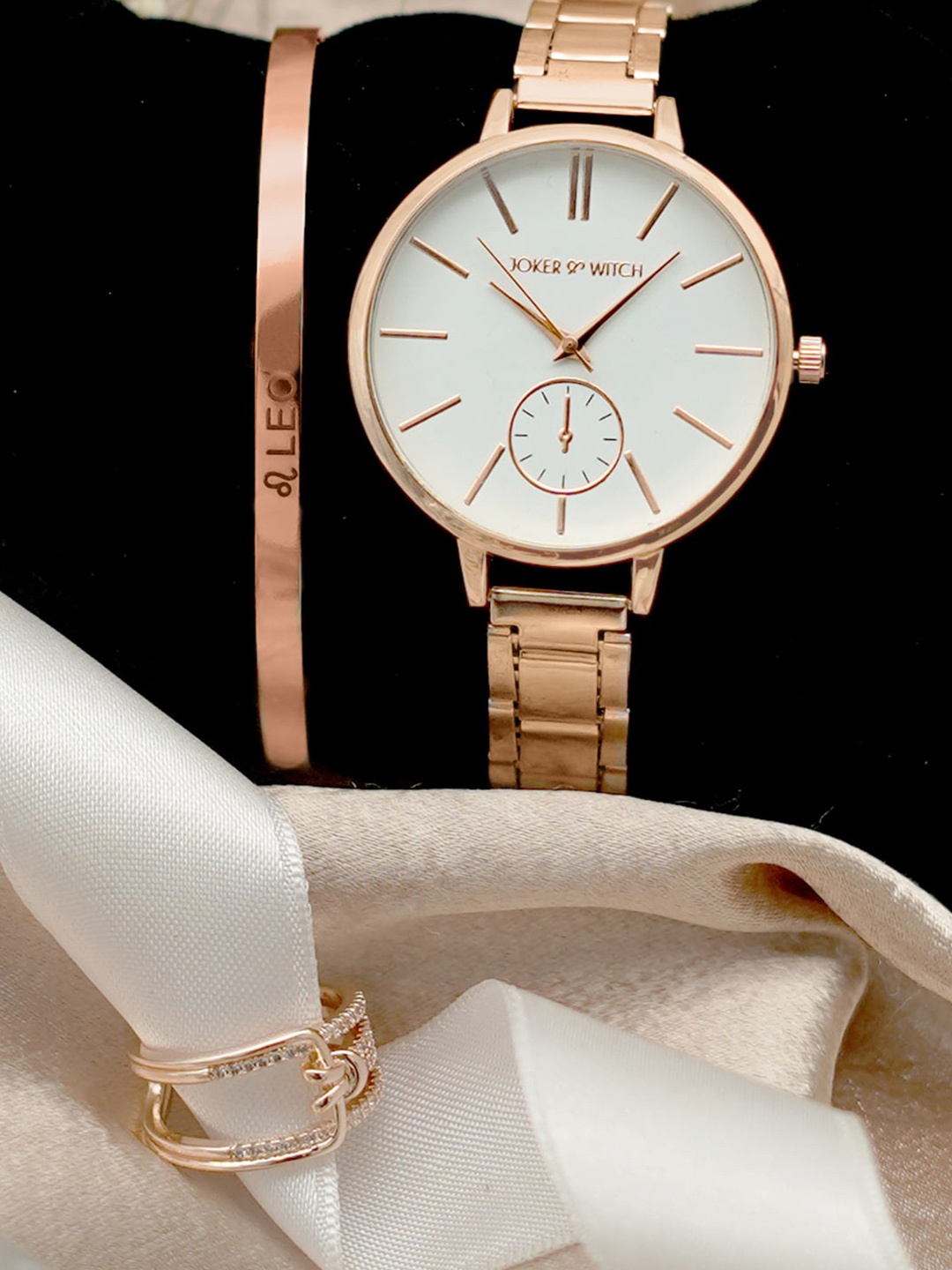 

JOKER & WITCH Women Leo Love Watch Gift Set JWLT67, Rose gold