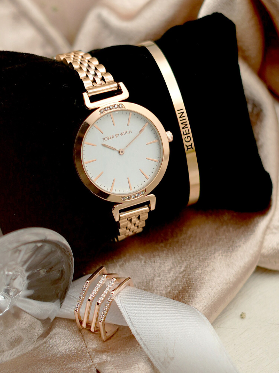 

JOKER & WITCH Women Watch Gift Set JWLT101, Rose gold