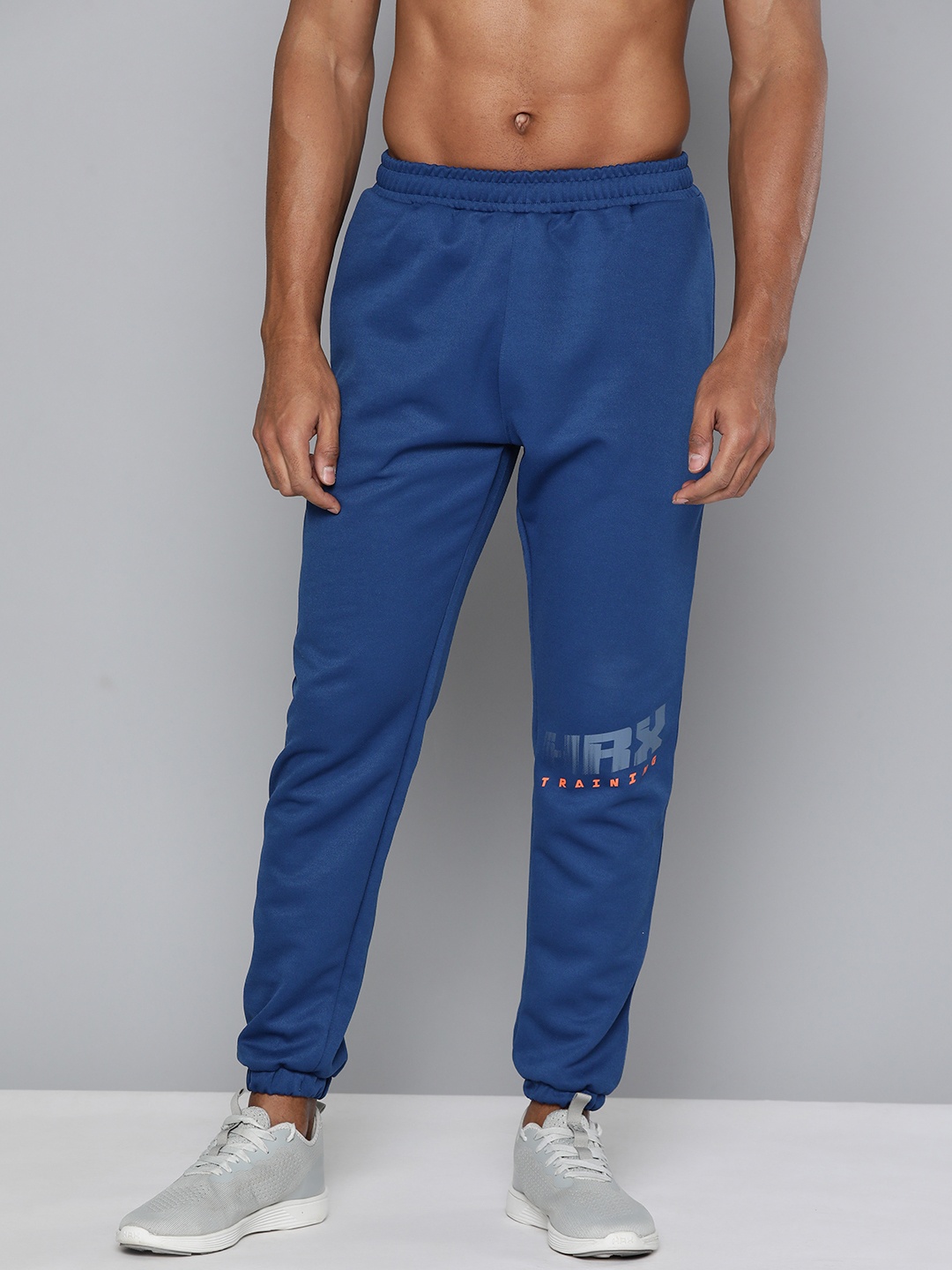 

HRX by Hrithik Roshan Men Brand Logo Printed Rapid-Dry Training Track Pants, Navy blue