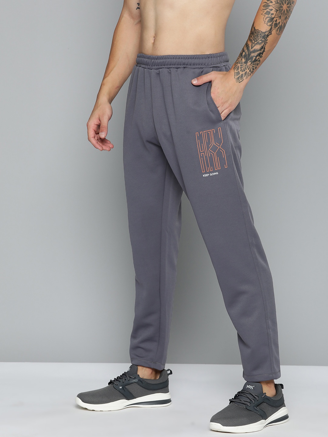 

HRX by Hrithik Roshan Men Rapid-Dry Training Track Pants, Grey
