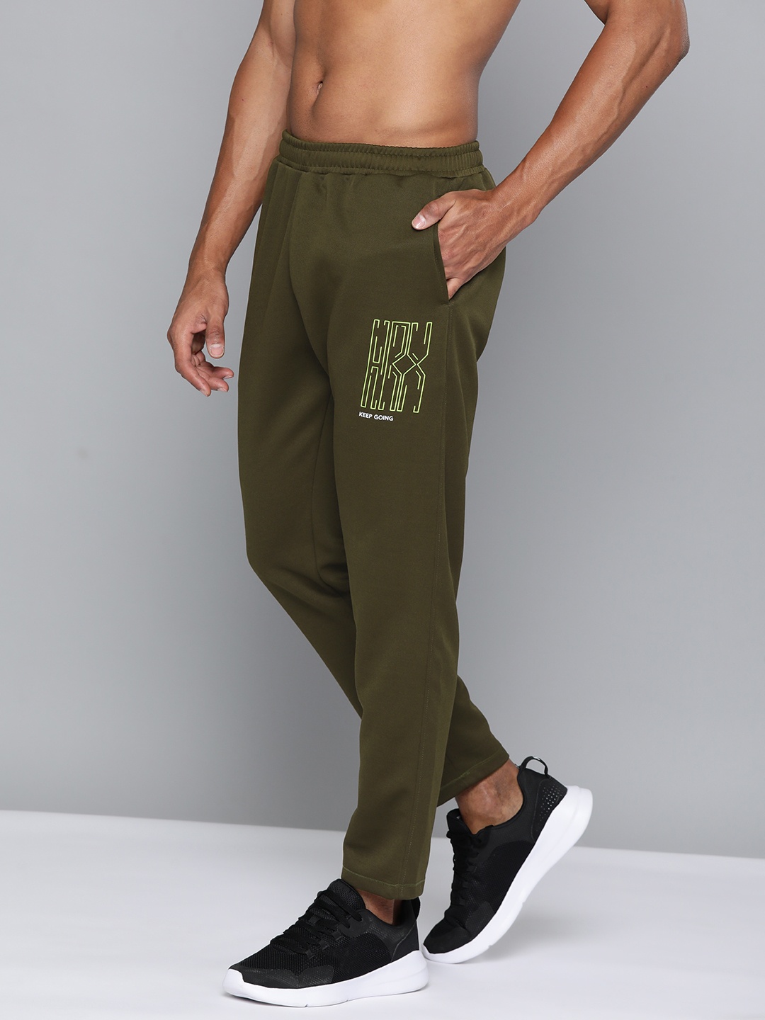 

HRX by Hrithik Roshan Men Rapid-Dry Training Track Pants, Olive