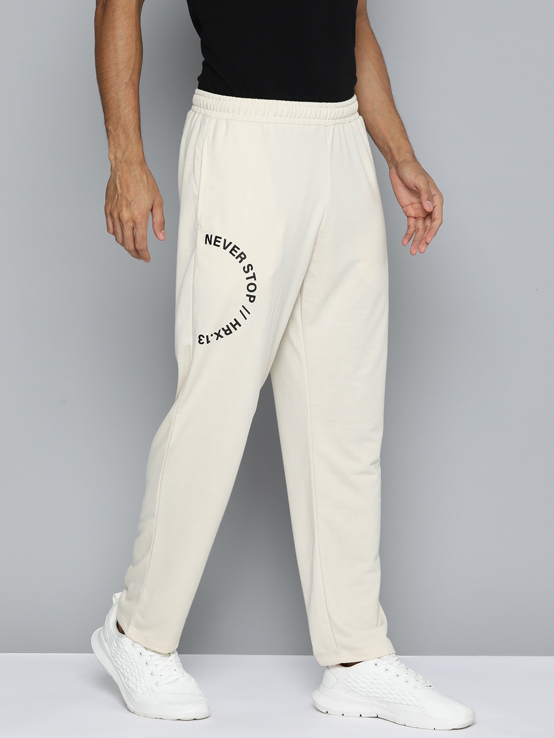 

HRX by Hrithik Roshan Men Solid Track Pants, Cream