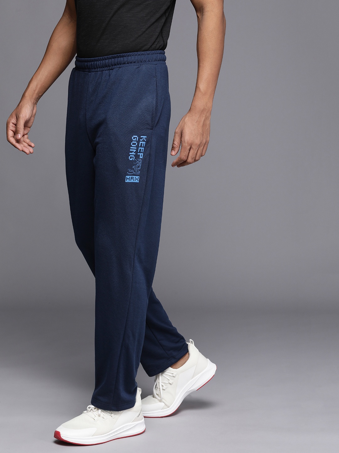 

HRX by Hrithik Roshan Men Solid Track Pants, Navy blue