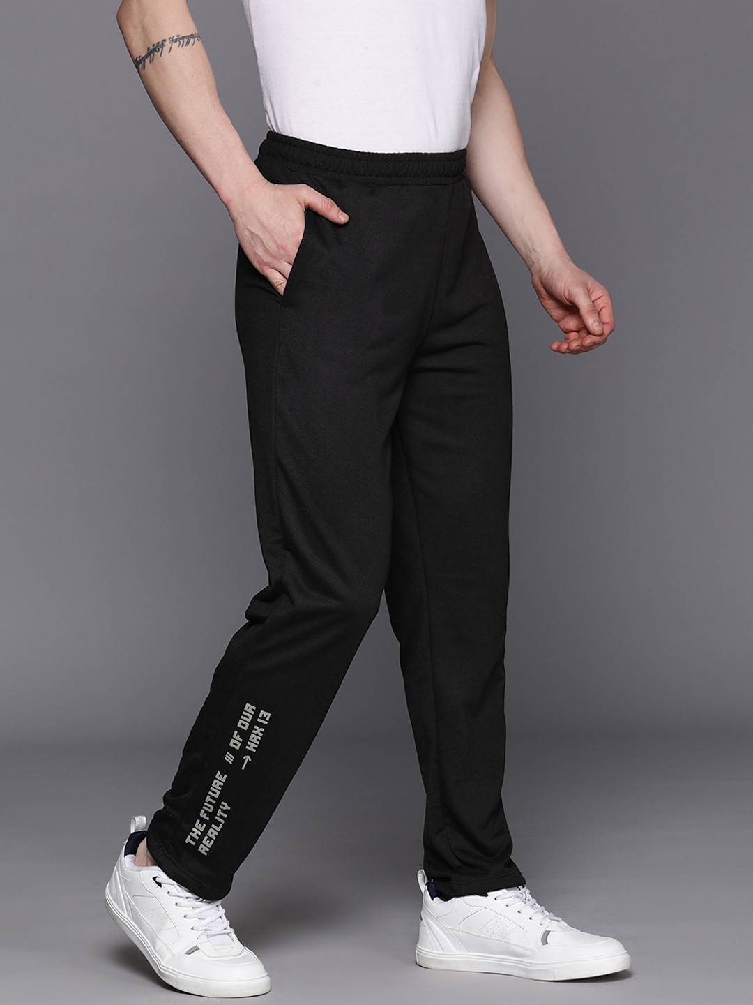 

HRX by Hrithik Roshan Men Solid Lifestyle Track Pants, Black