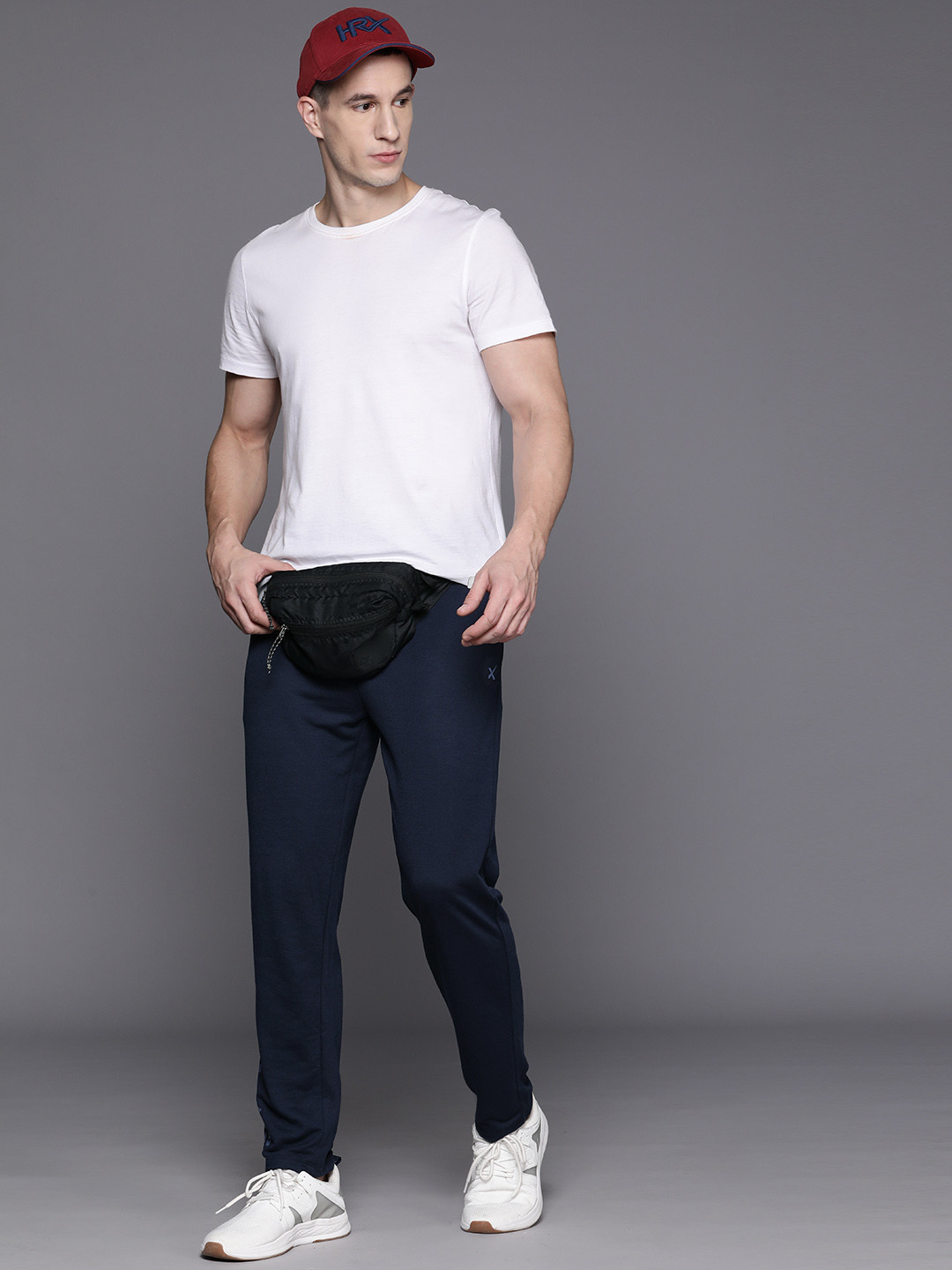 

HRX by Hrithik Roshan Men Solid Lifestyle Track Pants, Navy blue