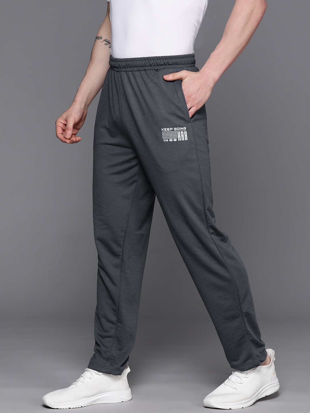 

HRX by Hrithik Roshan Men Solid Lifestyle Track Pants, Charcoal