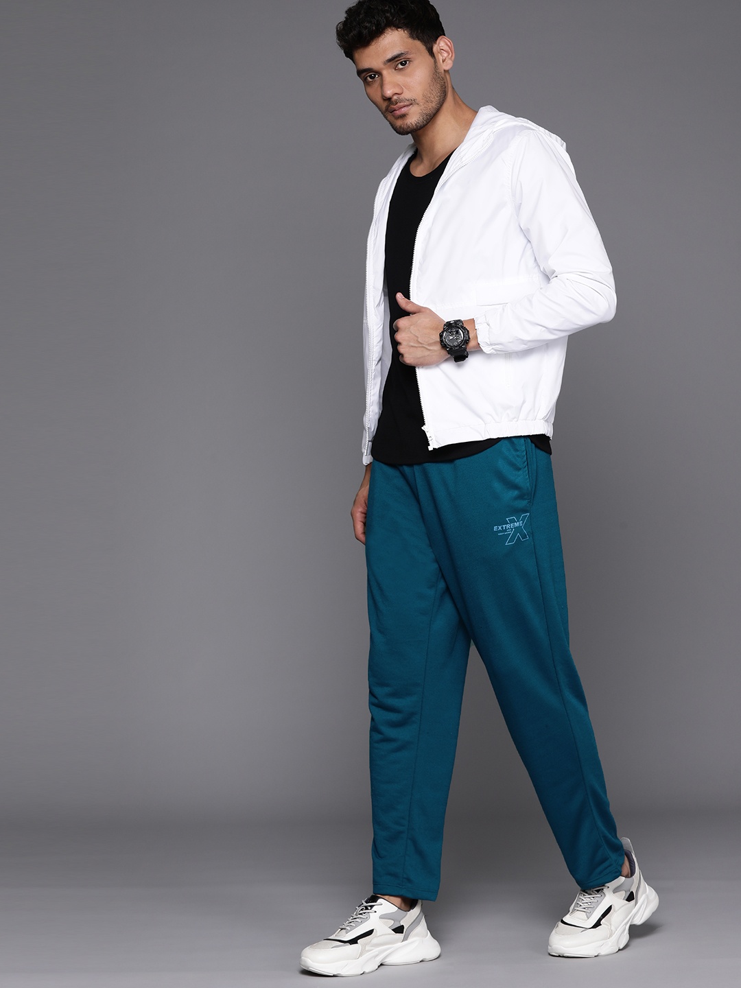 

HRX by Hrithik Roshan Men's Typography Printed Lifestyle Track Pants, Teal