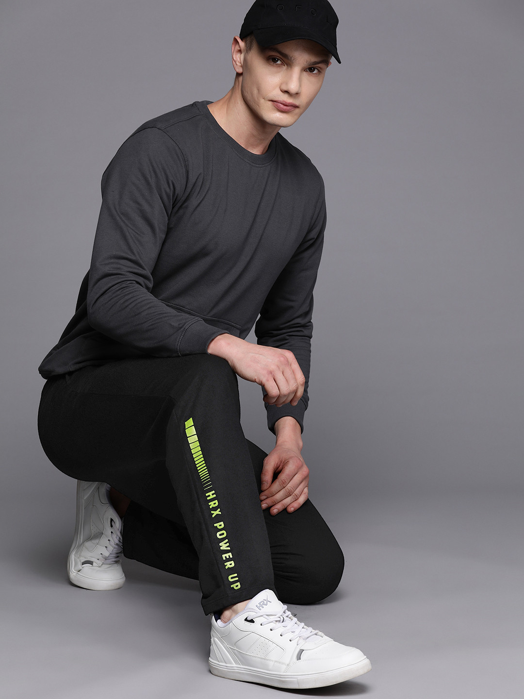 

HRX by Hrithik Roshan Men Printed Detail Track Pants, Black