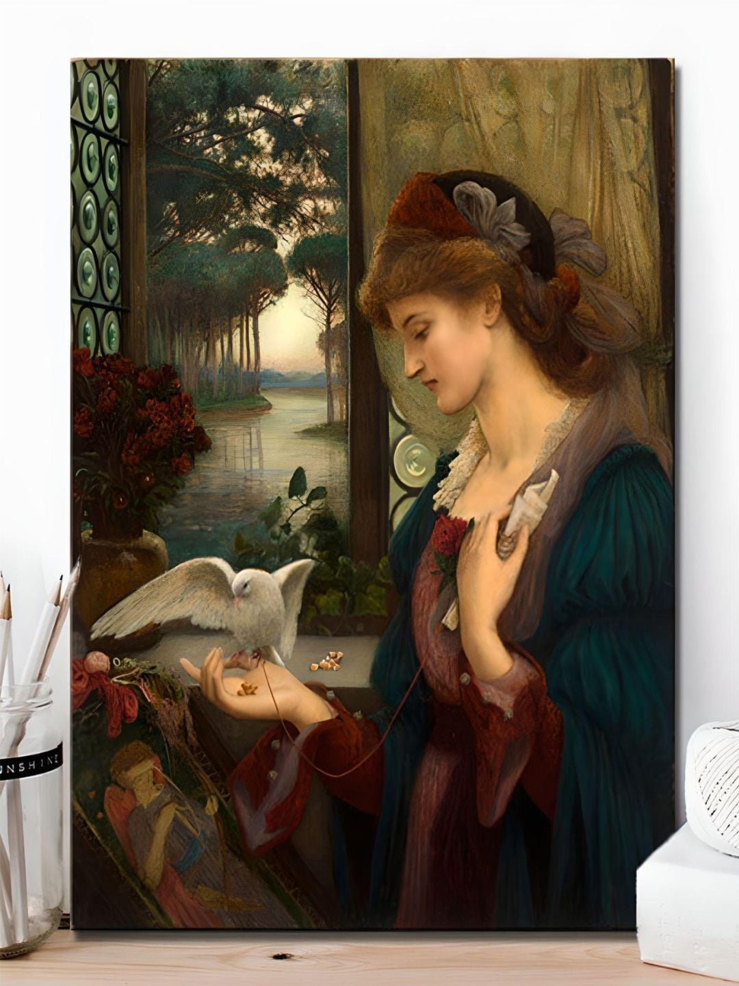 

THE HANDMADE FLAIR Brown & Green Love's Messenger Painting Framed Wall Art