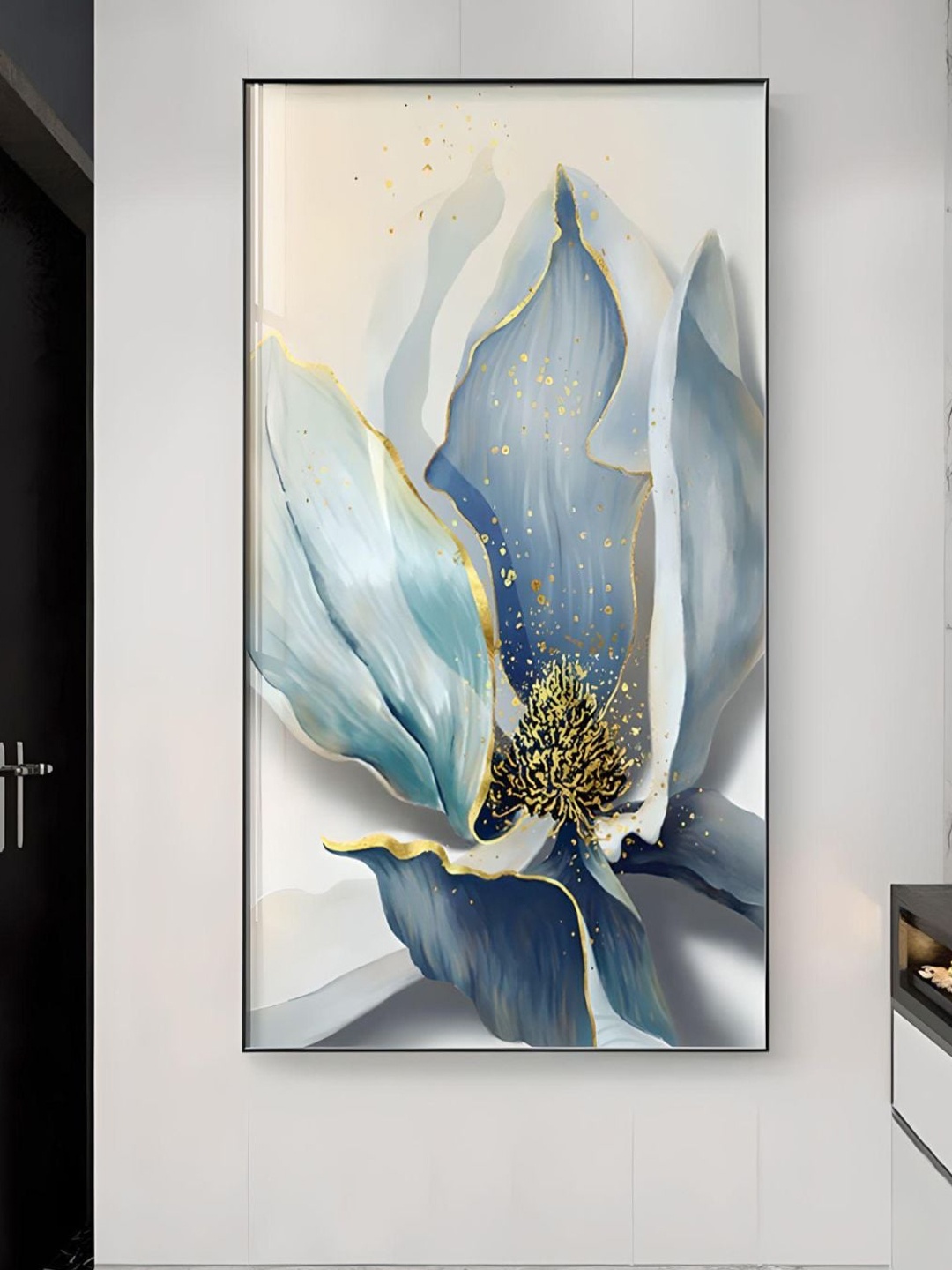 

THE HANDMADE FLAIR Blue & Beige Abstract Nordic Painting Wall Art