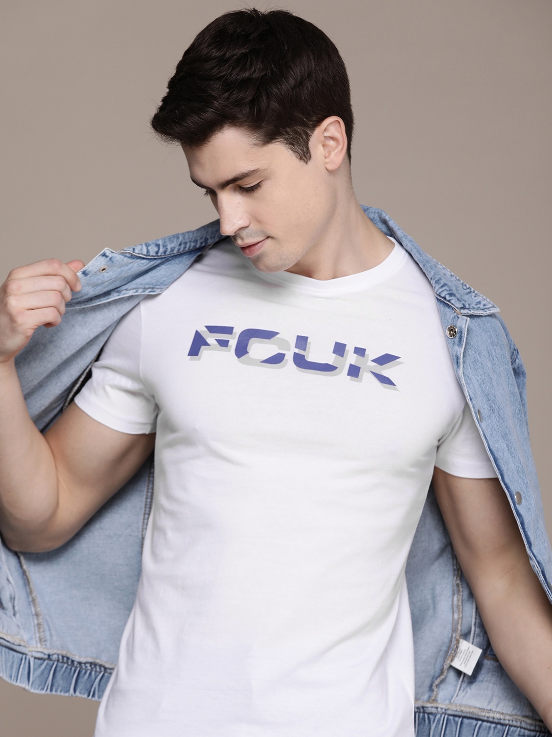 

FCUK Printed Pure Cotton T-shirt, White