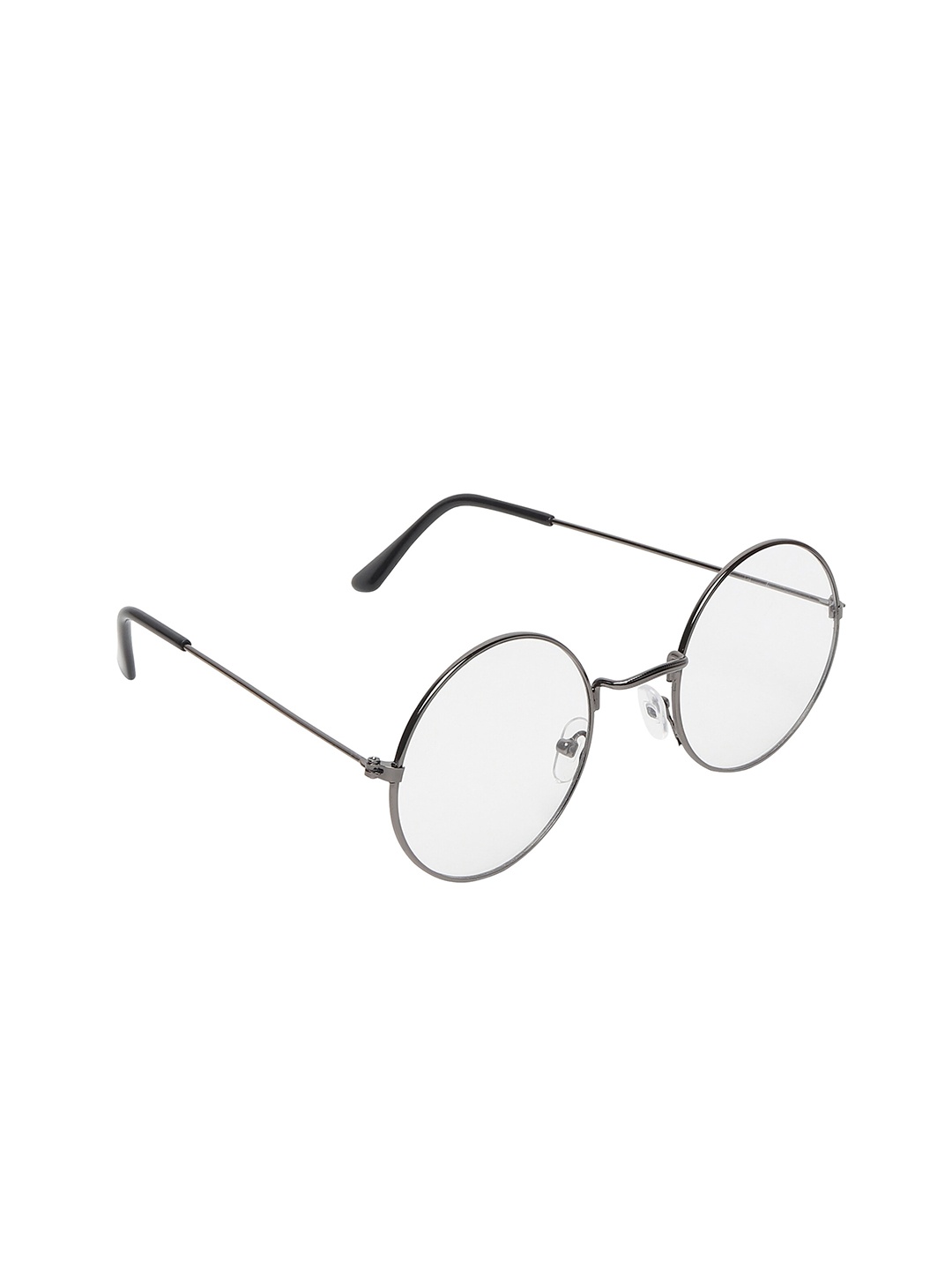 

ALIGATORR Unisex Round Sunglasses With UV Protected Lens AGR_RND_W-BLK, Transparent