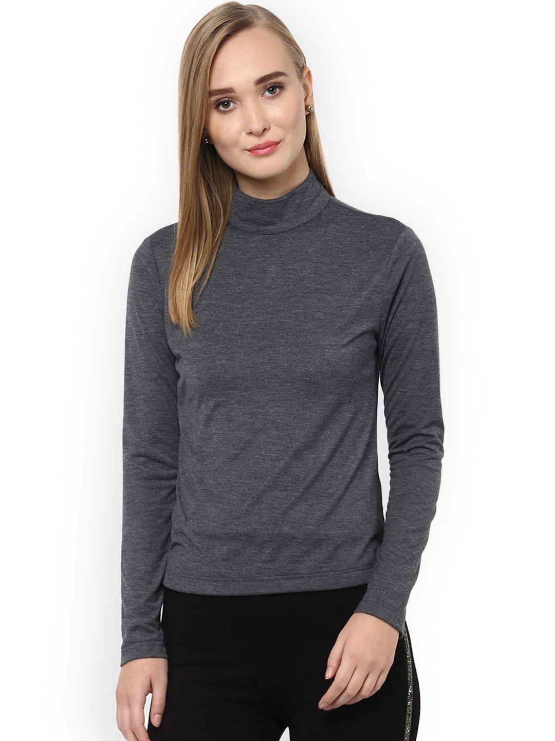 

Besiva Women Grey Solid Top