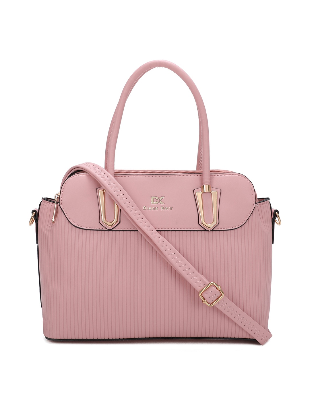 

Diana Korr Pink Textured PU Structured Handheld Bag