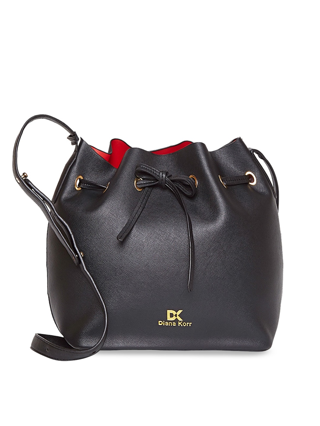 

Diana Korr PU Bucket Sling Bag With Bow Detail, Black