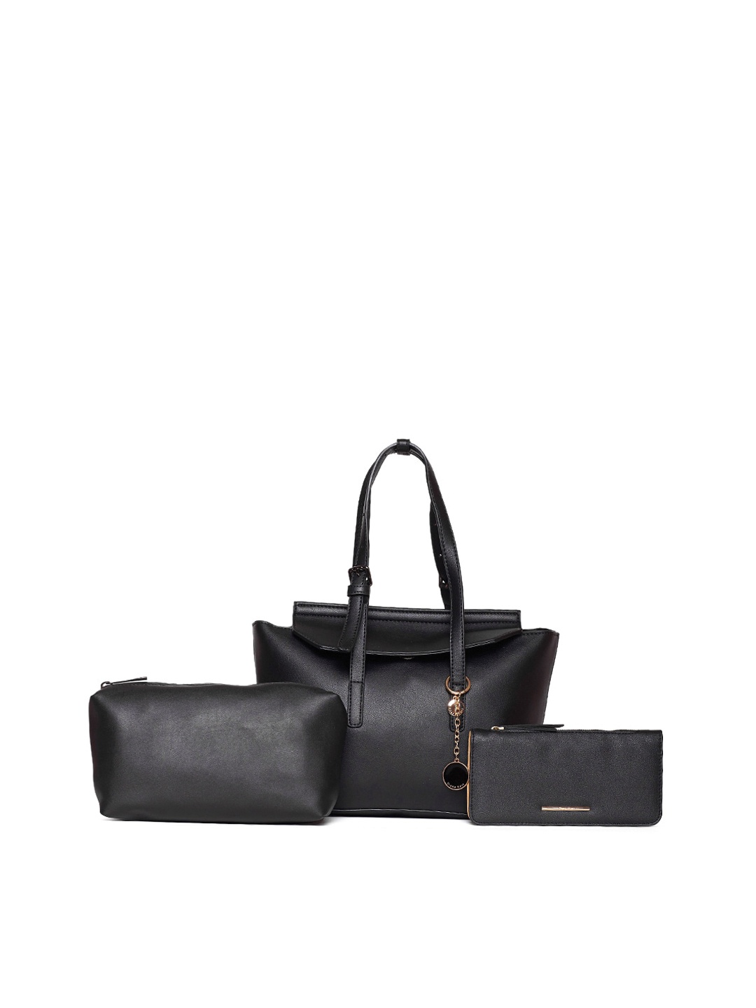 

Diana Korr Pack Of 3 Textured Structured Shoulder Bag, Black