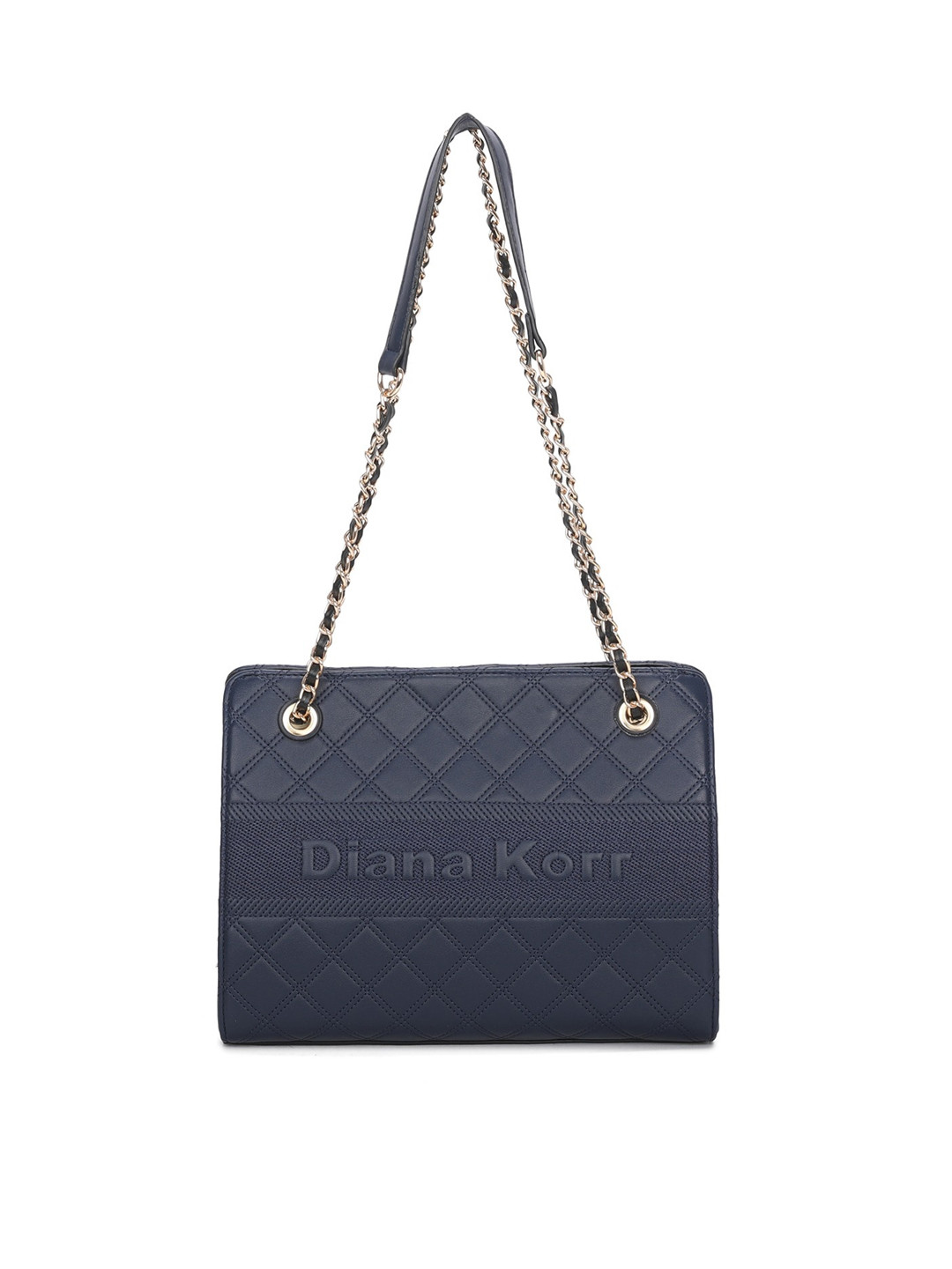 

Diana Korr Textured Structured Shoulder Bag with Quilted, Blue