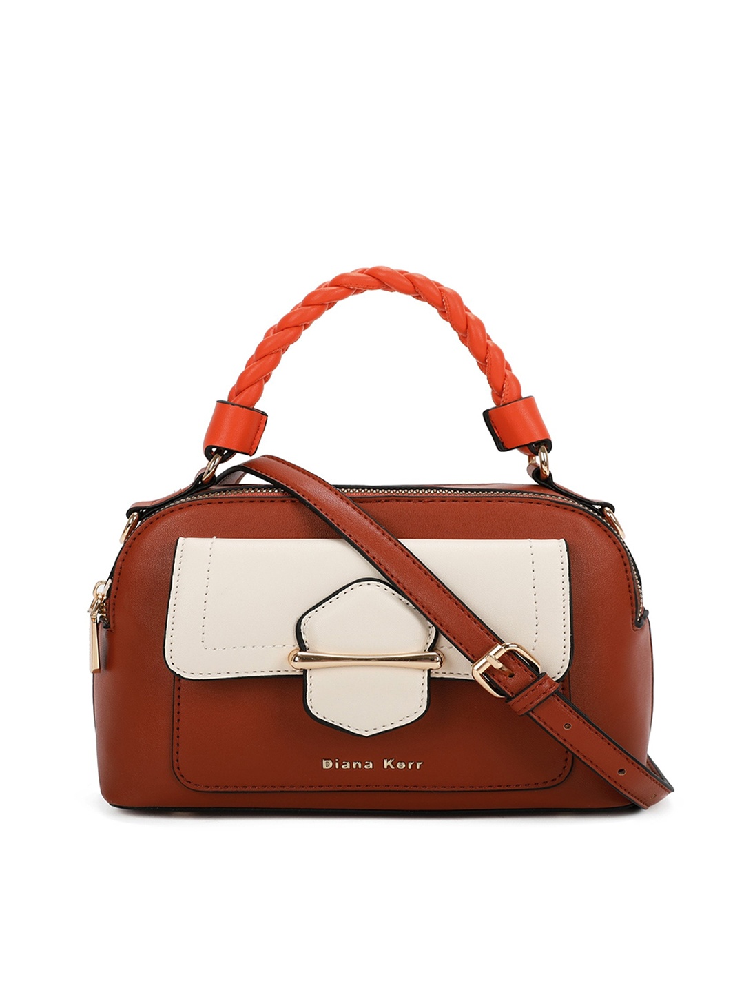 

Diana Korr Colourblocked PU Structured Handheld Bag, Tan