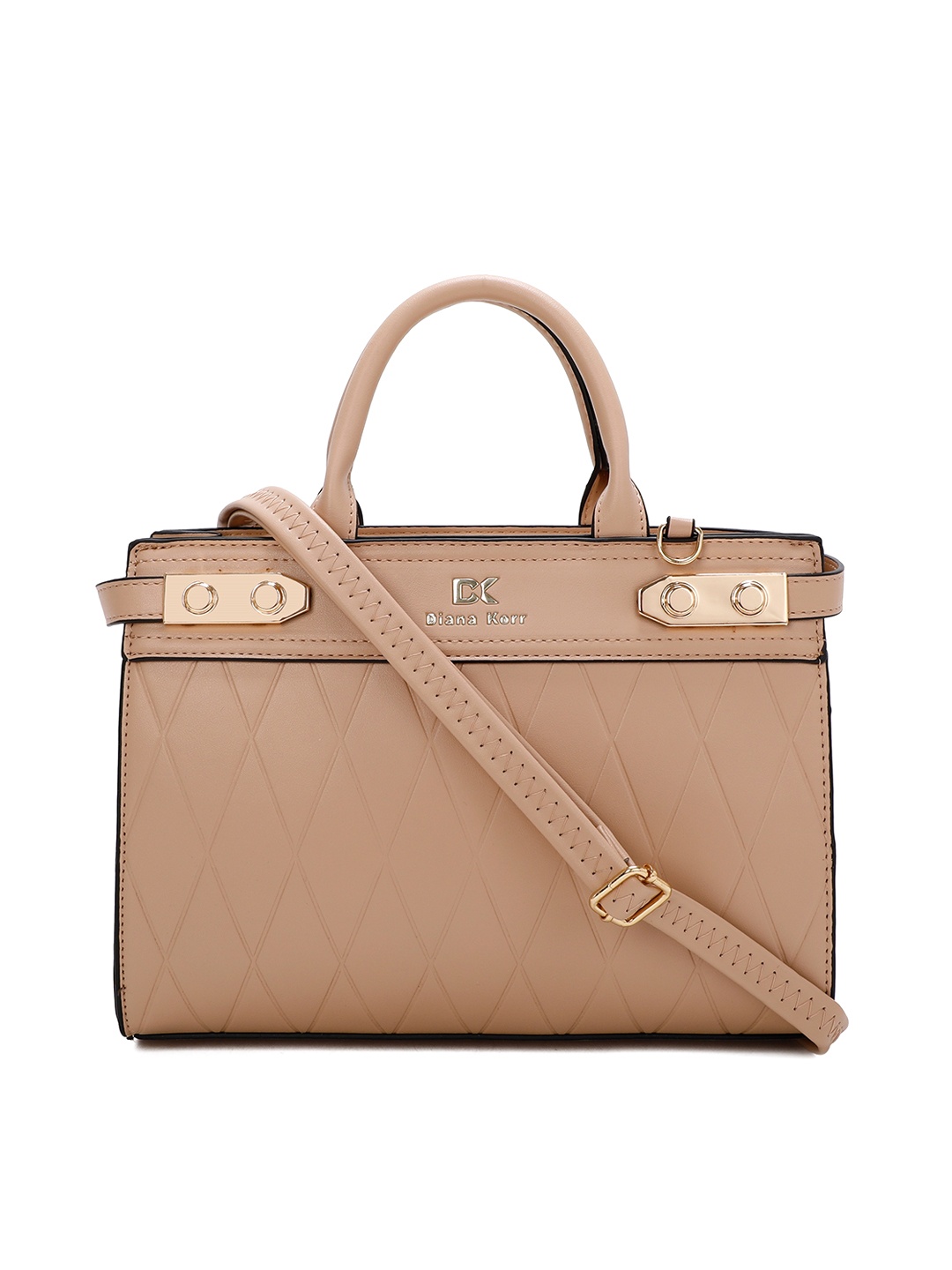 

Diana Korr PU Structured Handheld Bag With Quilted, Beige