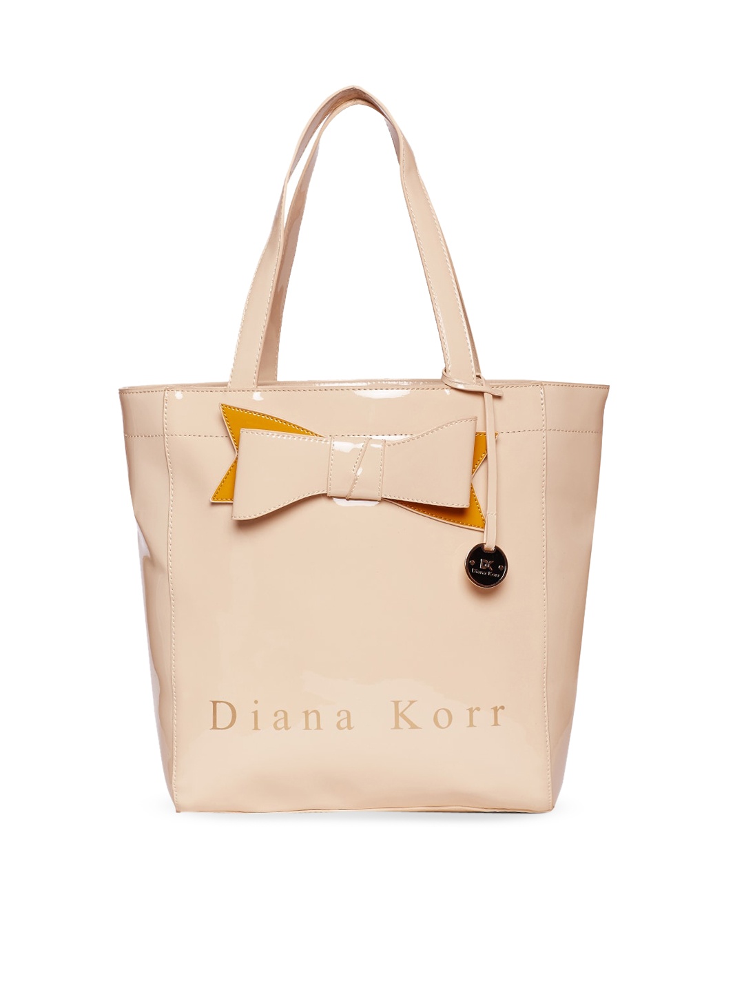 

Diana Korr PU Oversized Structured Shoulder Bag With Bow Detail, Beige