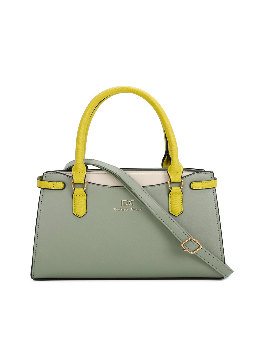 

Diana Korr Colourblocked PU Structured Handheld Bag, Green