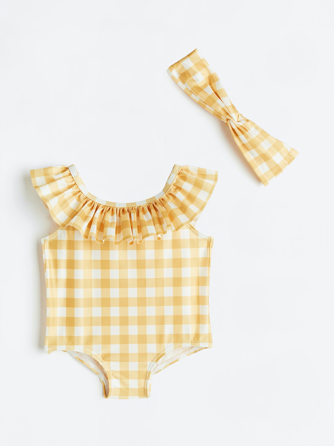 

H&M Girls Swimsuit And Hairband Set, Yellow