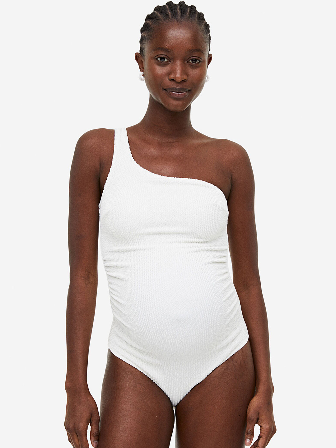 

H&M MAMA One-Shoulder Swimsuit, White