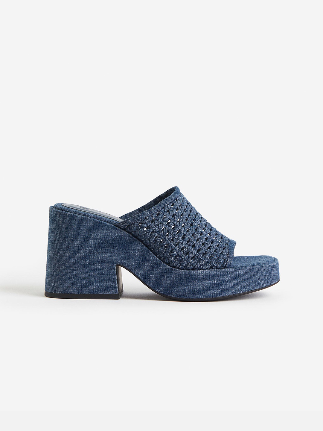 

H&M Heeled Platform Sandals, Blue