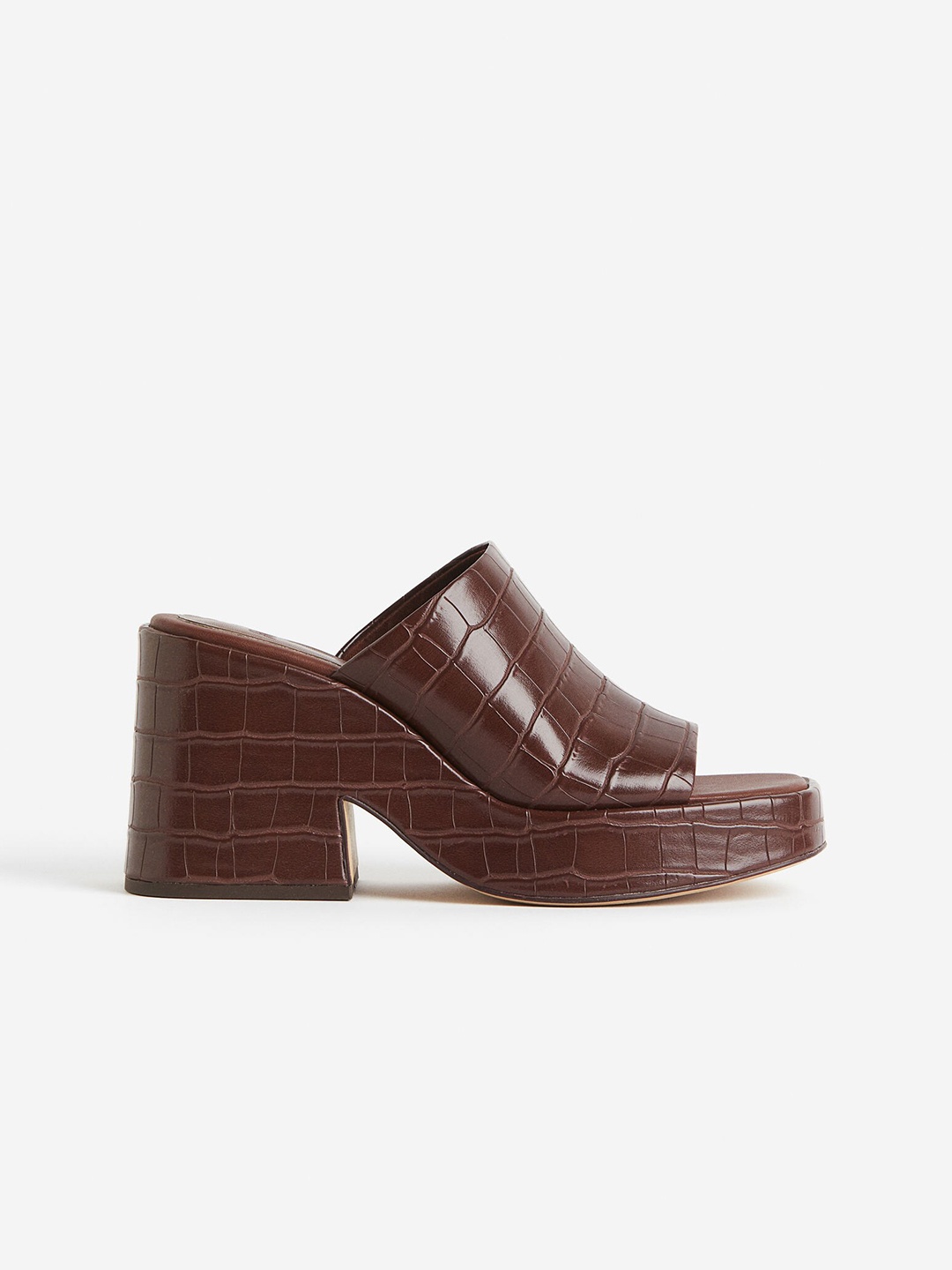 

H&M Heeled Platform Sandals, Brown